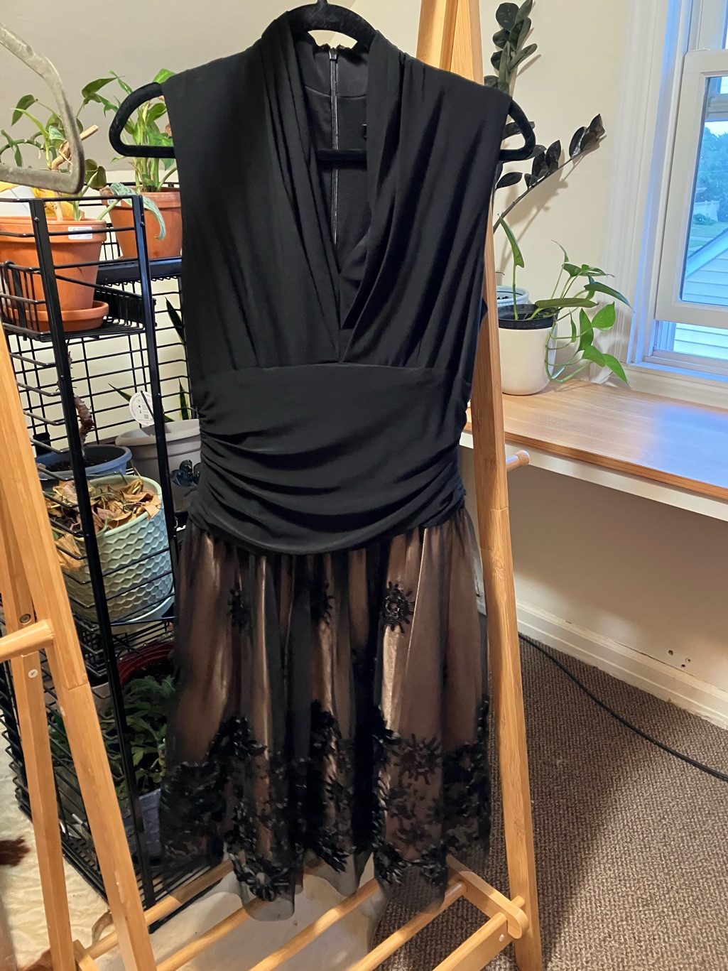 Y2k Cocktail Dress In Sheer Black And Nude - Mint Condition, Size 8-12